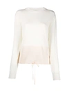 Jil Sander Drawstring Fine-knit Jumper In Neutrals