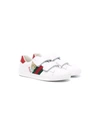GUCCI ACE CAT-EMBROIDERED LEATHER SNEAKERS,17104612