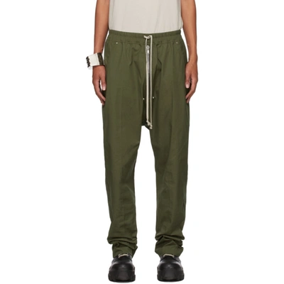 Rick Owens Zip-detail Drawstring-waist Trousers In Green