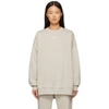 Nike Sportswear Collection Essentials Oversize Fleece Crew Sweatshirt In Cream Ii/white