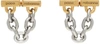 Rabanne Chain-link Logo-engraved Metal Earrings In Silver/gold