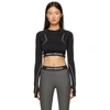 PACO RABANNE BLACK BODYLINE TECHNICAL CROP SPORT TOP