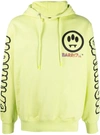Barrow Cotton Jersey Hoodie  With Print In Yellow