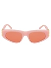 Balenciaga Bb0095s Rectangle-frame Sunglasses In Pink