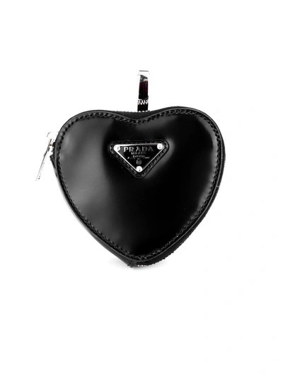 Prada Heart Coin Pouch In Black ModeSens