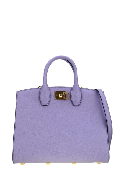 Ferragamo The Studio Tote Bags In Purple