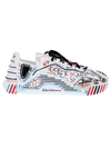 DOLCE & GABBANA HAND-PAINTED LEATHER SNEAKERS,C5D4D2D9-E0A4-8B44-3EE1-6CF98050D0BD