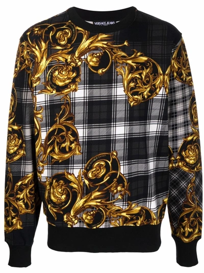 Versace Jeans Couture Print Highland Baroque Sweatshirt In Nero