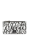 DOLCE & GABBANA GRAFFITI BLACK AND WHITE LEATHER CARD HOLDER