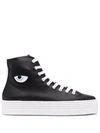 Chiara Ferragni Blinking-eye High-top Sneakers In Black