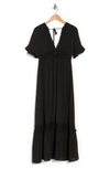Wishlist Short Sleeve Crochet Dress In Black