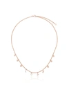 SHAY 18K ROSE GOLD AND DIAMOND LOVE DANGLE DROP CHOKER NECKLACE