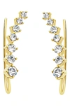 Sterling Forever 14k Gold Plated Cz Crawler Earrings In Gold