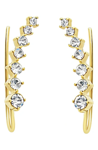 Sterling Forever 14k Gold Plated Cz Crawler Earrings