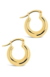 Sterling Forever Graduated Tube Hoop Earrings In Gold