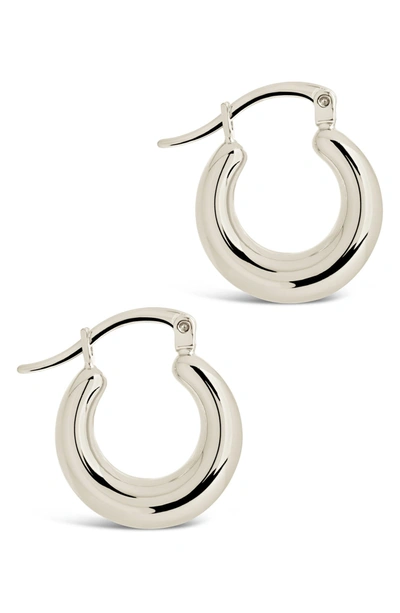 Sterling Forever Rhodium Plated Tube Hoop Earrings In Silver