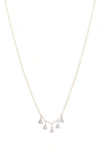 MEIRA T TWO-TONE 14K GOLD PLATED DIAMOND TRIANGLE NECKLACE