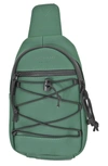 Duchamp Rubberized Sling Bag In Dark Green