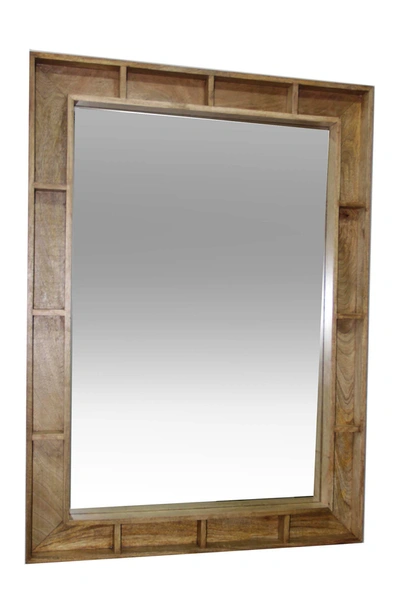Nobia Square Shelving Mirror In Wood