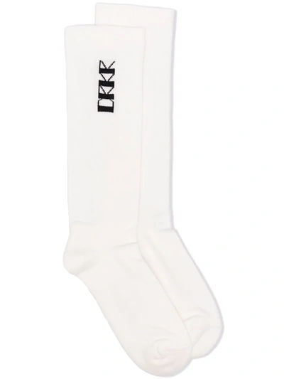 Rick Owens Hrdr/drkr Stretch-cotton Socks In White