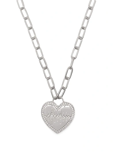 Apm Monaco Valentine Heart Pendant Necklace In Silver
