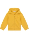 Dolce & Gabbana Logo-embossed Zip-through Hoodie In Yellow