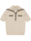 Gucci Wool Polo Shirt With Contrast Trim In White