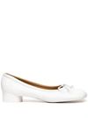 MM6 MAISON MARGIELA BOW-DETAIL LEATHER BALLERINA SHOES