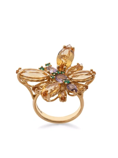 DOLCE & GABBANA 18KT YELLOW GOLD SPRING GEMSTONE RING