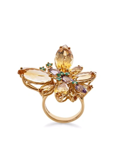 DOLCE & GABBANA 18KT YELLOW GOLD SPRING GEMSTONE RING