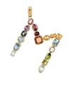 DOLCE & GABBANA 18KT YELLOW GOLD MULTI-STONE M INITIAL PENDANT