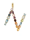 Dolce & Gabbana Rainbow Alphabet N 18kt Yellow Gold Multi-stone Pendant In Gold