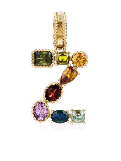 Dolce & Gabbana 18kt Yellow Gold Z Letter Gemstone Pendant