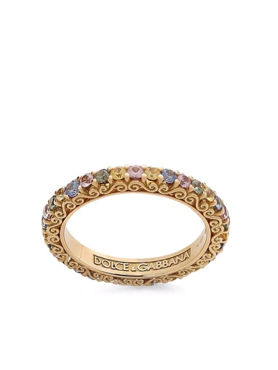 Dolce & Gabbana 18kt Yellow Gold Heritage Sapphire Band Ring