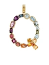 Dolce & Gabbana Rainbow Alphabet Q 18kt Yellow Gold Multi-stone Pendant In Gold