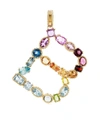 Dolce & Gabbana Rainbow Alphabet B 18kt Yellow Gold Multi-stone Pendant In Gold