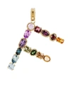 DOLCE & GABBANA RAINBOW ALPHABET 18KT YELLOW GOLD MULTI-STONE PENDANT