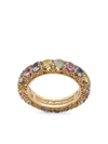 DOLCE & GABBANA 18KT YELLOW GOLD HERITAGE SAPPHIRE BAND RING