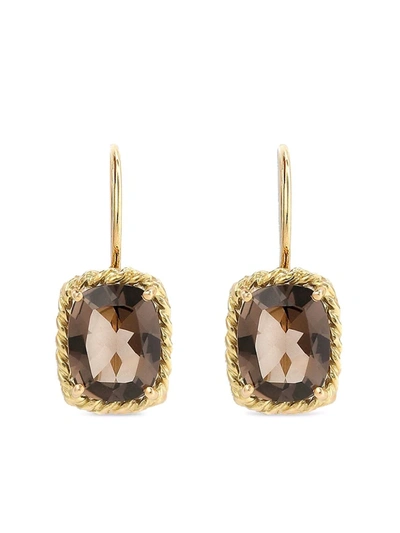 Dolce & Gabbana Anna Earrings In Yellow 18kt Gold With Smoky Quartzes