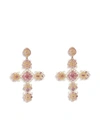 Dolce & Gabbana Pizzo Earrings In Yellow 18kt Gold With Pink Tourmalines Gold Female Onesize In Gold