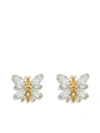 Dolce & Gabbana Spring Earrings In Yellow 18kt Gold With Aquamarine Butterfly In Gold