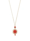DOLCE & GABBANA 18KT YELLOW GOLD ROSE CORAL PENDANT NECKLACE