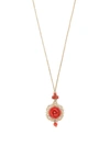 Dolce & Gabbana 18kt Yellow Gold Rose Coral Pendant Necklace In Gold