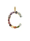 DOLCE & GABBANA 18KT YELLOW GOLD C LETTER GEMSTONE PENDANT