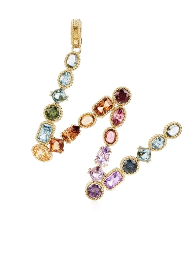 Dolce & Gabbana 18kt Yellow Gold W Letter Gemstone Pendant
