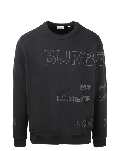 Burberry Woodbury Logo-print Cotton-jersey Sweatshirt In Black