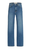 Jeanerica Eiffel Stretch High-rise Organic Cotton Straight-leg Jeans In Medium Wash