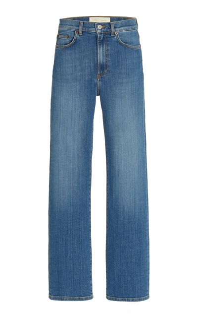 Jeanerica Eiffel Stretch High-rise Organic Cotton Straight-leg Jeans In Medium Wash
