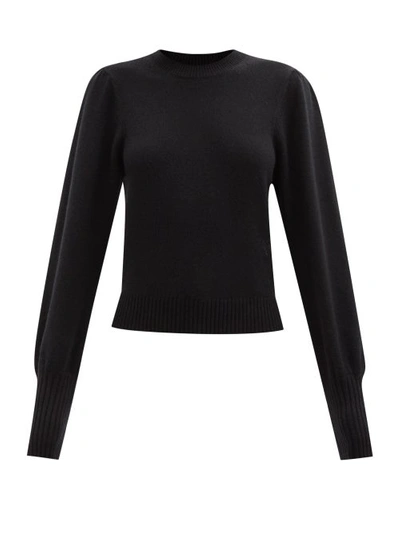 Chloé Bishop-sleeve Cashmere Sweater In Black