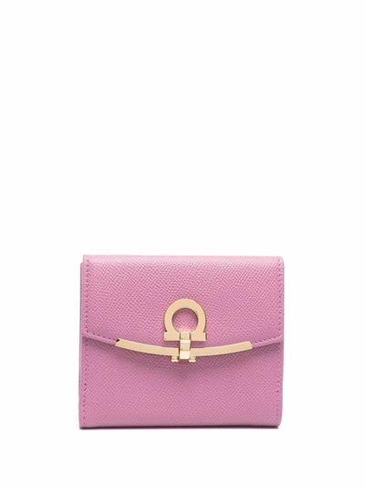 Ferragamo Salvatore  Gancini French Wallet In Pink